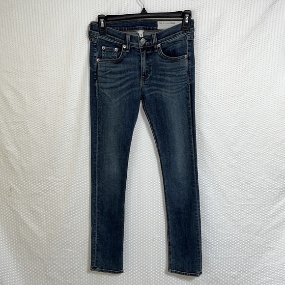 Rag & Bone Mid Rise Slim Leg Capri Blue Denim Jeans - Size 25 - Picture 3 of 13
